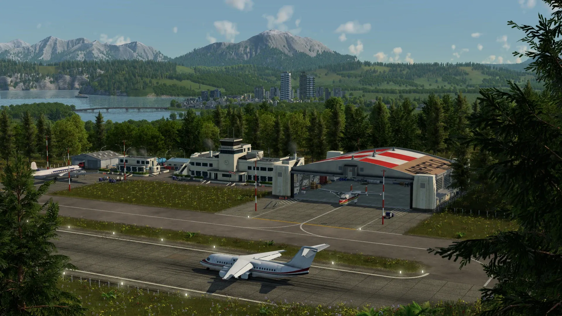 Airport airfield with multiple airplanes — official TF3 press kit